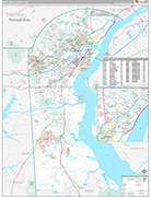 New Castle Wall Map Premium Style